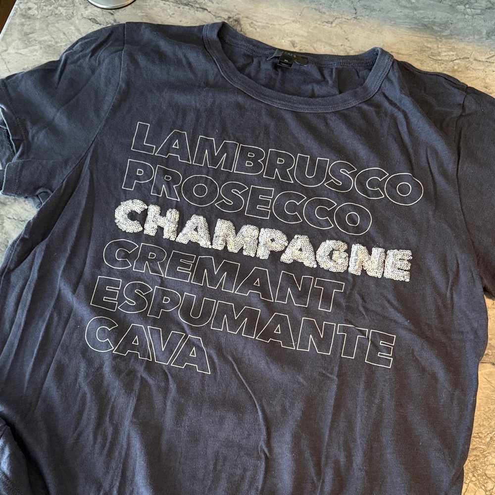 J. Crew Navy Blue Champagne T Shirt